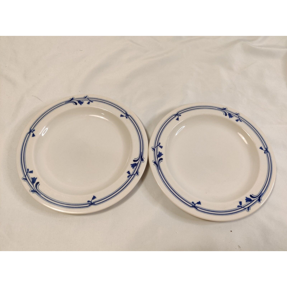 2 ADAMS MICRATEX COOKWARE BLUEBELL DESSERT PLATES ENGLAND 6" READ DESCRIPTION